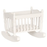 Sale $2 Off - Dollhouse White Rocking Cradle