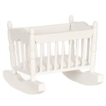 Sale $2 Off - Dollhouse White Rocking Cradle