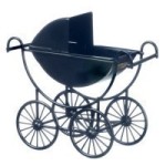 Black Dollhouse Baby Carriage