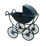 Black Dollhouse Baby Carriage