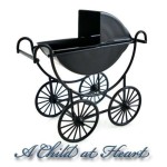Black Dollhouse Baby Carriage