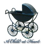 Black Dollhouse Baby Carriage