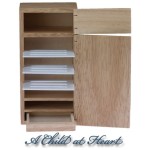 (*) Dollhouse Oak 2 Door Refrigerator