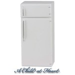 (*) Dollhouse White 2 Door Dollhouse Refrigerator