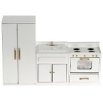 Dollhouse 3 Pc. White Kitchen Set