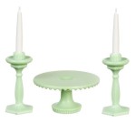 Dollhouse Assorted Cake Plate &amp; Candle Sticks