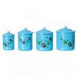 (*) Dollhouse Metal Floral Canisters- Choice of Color -