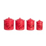(*) Dollhouse Metal Floral Canisters- Choice of Color -
