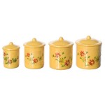 (*) Dollhouse Metal Floral Canisters- Choice of Color -