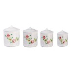 (*) Dollhouse Metal Floral Canisters- Choice of Color -