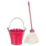 Dollhouse Floor Mop with Bucket