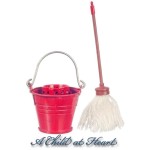 Dollhouse Floor Mop with Bucket