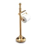 (*) Dollhouse Brass Toilet Paper Stand