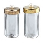 2 pc Glass Dollhouse Medicine Jars