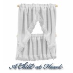 Dollhouse White Country Kitchen Curtains
