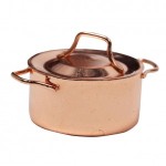 Dollhouse Copper Pot with Lid