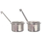 2 Dollhouse Cooper or Silvertone Pot Set