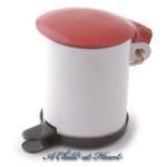 Sale $1 Off - Red &amp; White Garbage Can