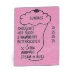 (* Closeout*) Ice Cream Sundae Menu- Choice of Color -