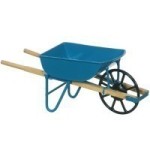 () Sale $1.50 Off - Dollhouse Modern Blue Wheelbarrow