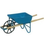 () Sale $1.50 Off - Dollhouse Modern Blue Wheelbarrow