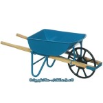 () Sale $1.50 Off - Dollhouse Modern Blue Wheelbarrow