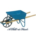 () Sale $1.50 Off - Dollhouse Modern Blue Wheelbarrow