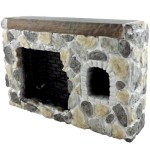Dollhouse Fieldstone Colonial Walk-in Fireplace