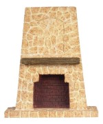Dollhouse Floor to Ceiling Stone-Look Fireplace