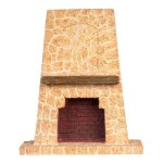 Dollhouse Floor to Ceiling Stone-Look Fireplace
