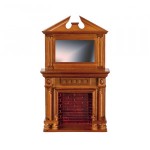 Dollhouse Walnut Fireplace with Mirror
