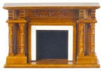 Dollhouse Victorian Walnut Fireplace