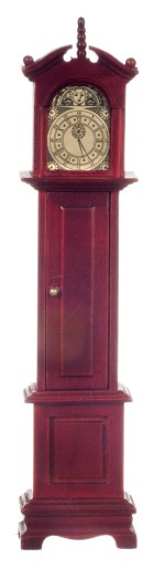 Dollhouse Mahogany Grandfather Clock