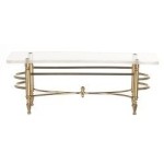(*) Closeout - Dollhouse Brass Coffee Table with Clear Top