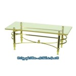 (*) Closeout - Dollhouse Brass Coffee Table with Clear Top