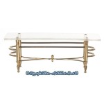(*) Closeout - Dollhouse Brass Coffee Table with Clear Top