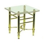 Dollhouse Brass End Table with Clear Top