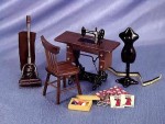 5 pc Dollhouse Sewing Room Set