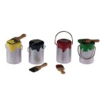 Dollhouse Budget Paint &amp; Brush- Choice of Color -