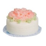 Dollhouse White Cake With Pink Roses