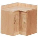 (*) Dollhouse Oak Corner Cabinet