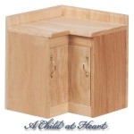 (*) Dollhouse Oak Corner Cabinet
