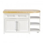 White &amp; Marble Center Island - Rounded