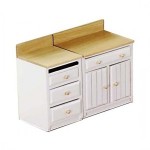 (*) 1 or 2 pc Lower Cabinet Set - White &amp; Oak