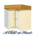 (*) Modern Coner Cabinet - White &amp; Oak