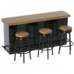Dollhouse 1950's Retro Counter - Oak &amp; Black