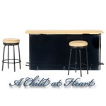 Dollhouse 1950's Retro Counter - Oak &amp; Black