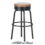 Dollhouse 1950's Retro Counter - Oak &amp; Black