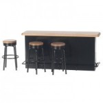 Dollhouse 1950's Retro Counter - Oak &amp; Black
