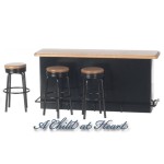 Dollhouse 1950's Retro Counter - Oak &amp; Black